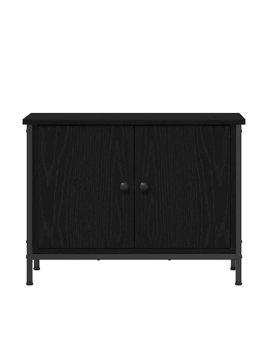 TV-Ständer Schwarz Eichenholz M60xT35xH45cm