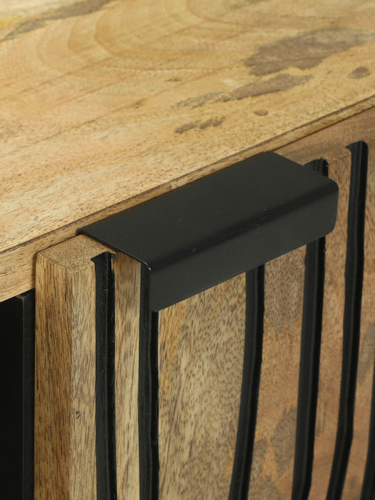 TV Stand Made of Metal & Solid Wood Brown L80xD31.5xH46cm