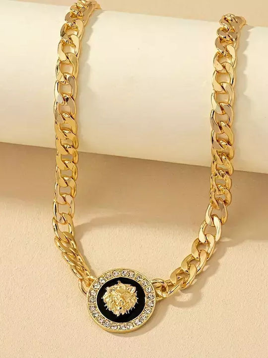 Ein Moderner Löwenkopf Halskette Gold Ein Moderner Löwenkopf Halskette Gold