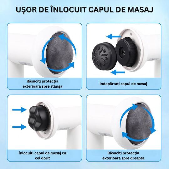Dispozitiv de masaj pentru gât, spate, picioare & corp împotriva celulitei Albă