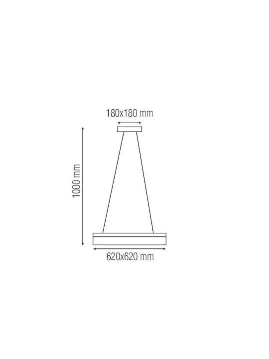 Klassische Pendelleuchte-21 Leistung 21 W LED Abmessungen 418x418 mm 4000 K 1470 Lm Aluminium
