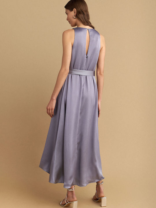 Sommer Midi Damenkleid Für Hochzeit - Taufe Satin Silber