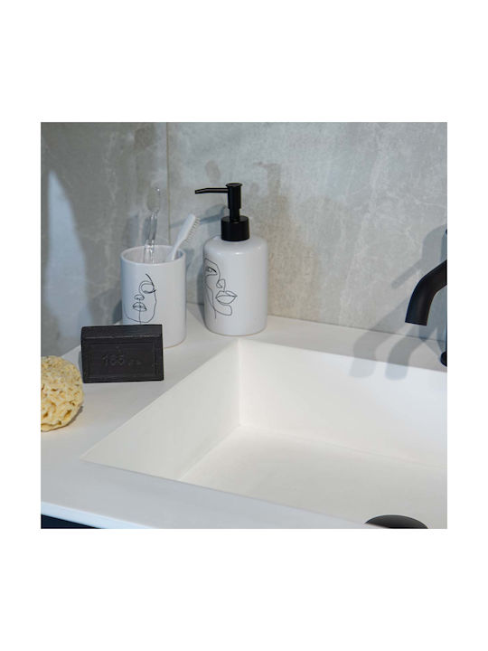 Estia Line Art Tabletop Cup Holder Ceramic White