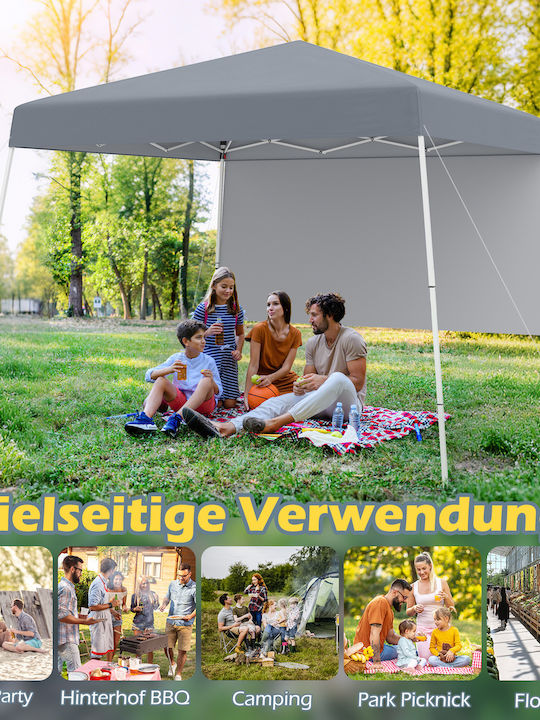Costway Garden Freestanding Gazebo Gray 3x3cm