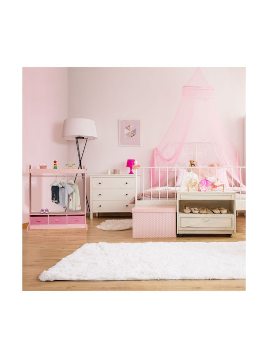Relaxdays Cuiere pentru Copii Multi Hook cu cârlig Lemn Roz 107x97.5x61εκ. 1buc