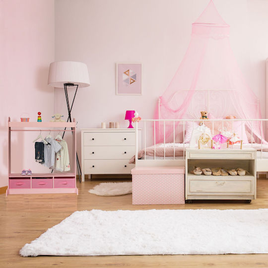 Relaxdays Cuiere pentru Copii Multi Hook cu cârlig Lemn Roz 107x97.5x61εκ. 1buc