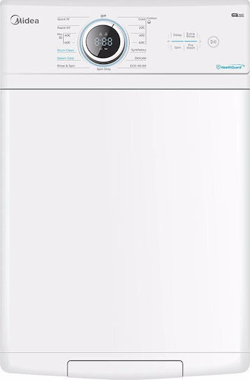 Midea Toplader-Waschmaschine 7kg mit Dampftechnologie 1200 Umdrehungen BLDC-Wechselrichtermotor MF100T70B/W-GR