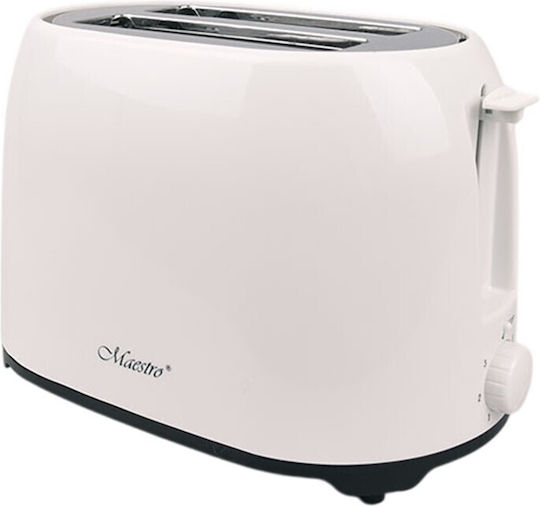 Maestro Φρυγανιέρα 2 Θέσεων 750W Λευκή