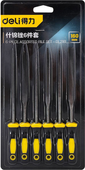 Deli DL2161 Set of Files with Handle 6pcs