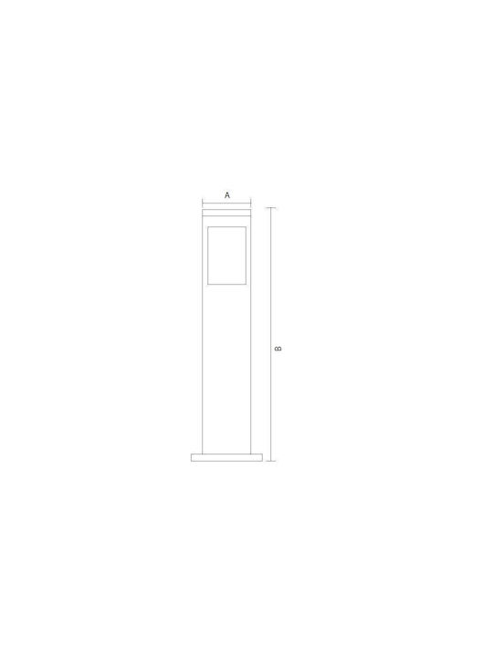 Градинска лампа Kavak Sq-5 алуминиево тяло 800x90 мм черна IP44