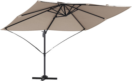 Umbrella Hanging Square Aluminum Brown 2.5x2.5m