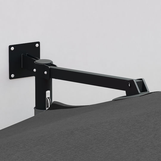 Wandmontierter Rundschirm aus Aluminium Grau F2.5xH1.48m