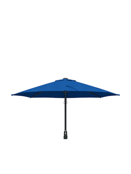 Wandmontierter Rundschirm aus Aluminium Hellblau F2.3xH1.48m