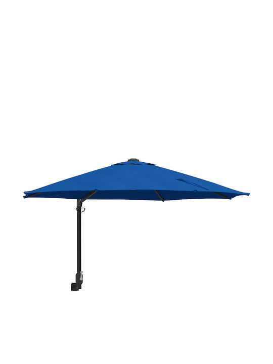 Wandmontierter Rundschirm aus Aluminium Hellblau F2.3xH1.48m