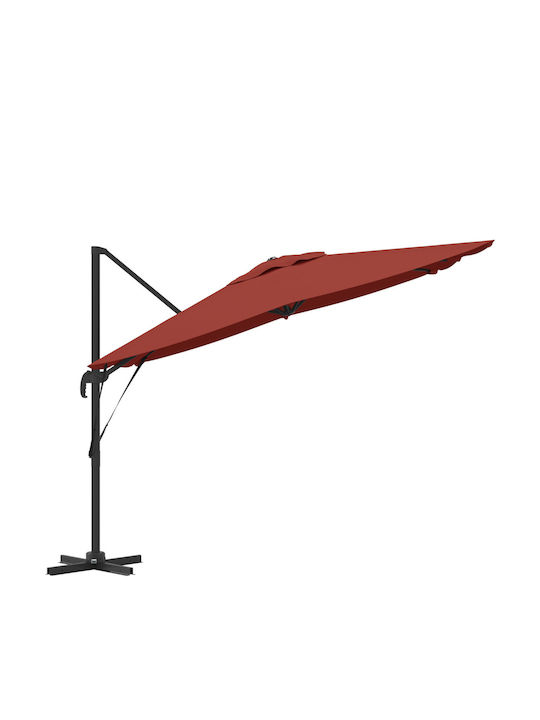 Hängender Aluminium Rote Garten- und Terrassen-Sonnenschirm 2,5x2,5m