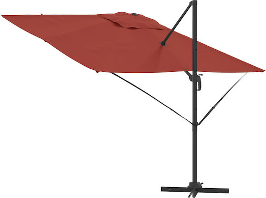 Hängender Aluminium Garten- und Terrassen-Sonnenschirm Rote 2,5x2,5xHöhe 2,65 m