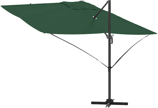 Garten- und Terrassen-Sonnenschirm Hängend Quadratisch Aluminium Grüne 2,5x2,5xH2,6m