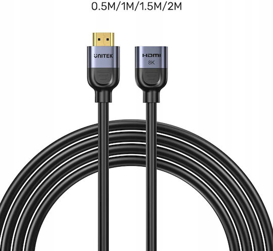 Unitek Cable HDMI male - HDMI female 1m Μαύρο