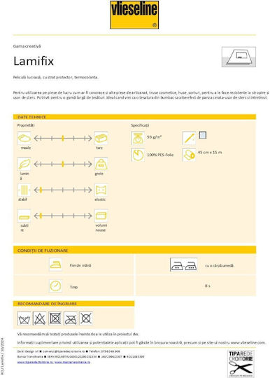 Glänzender Transparenter Thermischer Klebefilm Für Laminierende Textilmaterialien Lamifix Gloss Vlieseline