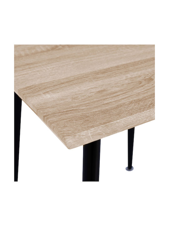 Paloma Table Kitchen Wooden with Metal Frame Black 70x70x76cm