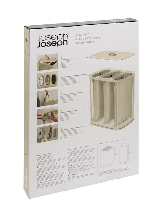 Joseph Joseph Coș De Rufe Din Plastic 90lt Cu Capac 71x59.1x39.5cm Bej