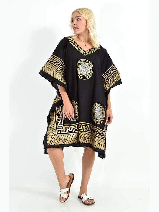 Potre Damen Kaftan Strand Schwarz