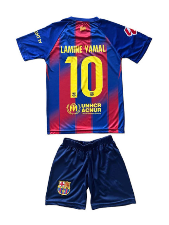 Kids Football Set Yamal "10" Barcelona 2025-2026 Blue Red Balón De Oro Red Blue Unisex Kids Fj3105