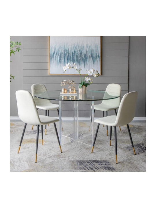 Quarteto Stühle Speisesaal Ecru 4Stück 44x55x90cm