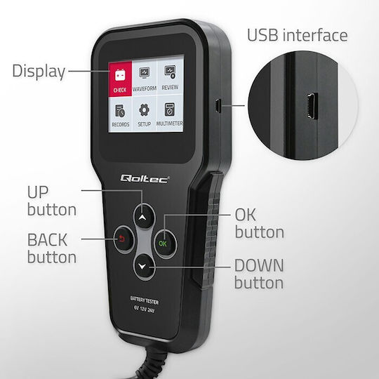 Qoltec Ψηφιακό Battery Tester