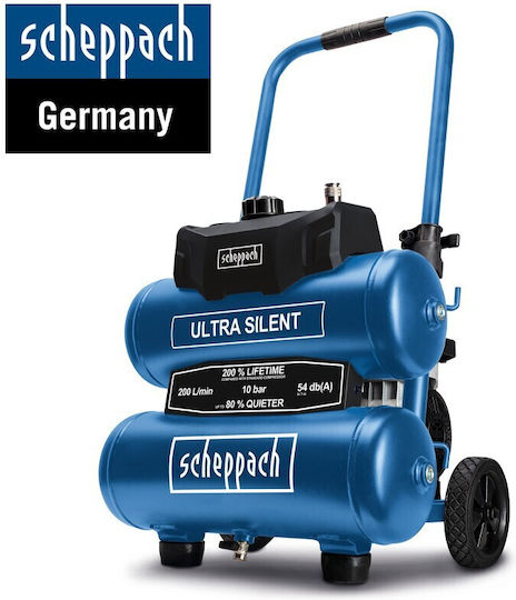 Scheppach Еднофазен Въздушен компресор 54дБ с Резервоар 20лт 5906145901