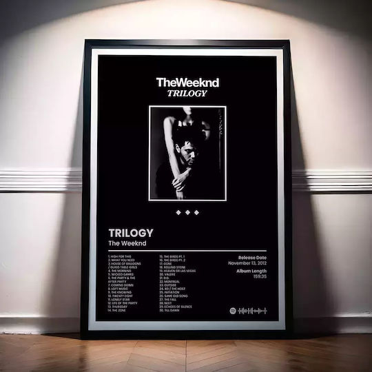 Poster Muzical Weeknd Trilogy Ms096 21cm X 30cm Cadru Din Lemn Negru