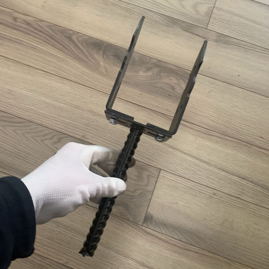 U-förmige Pfeilerstütze Betonbefestigung Strend Pro Asu2 Verstellbare Breite 0-100 mm Schwarz Dekorativ