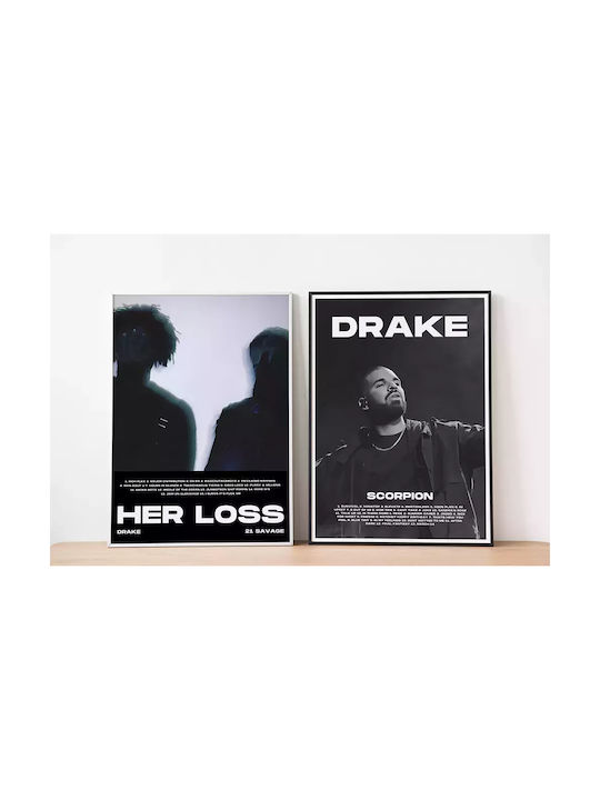 Music Poster Drake Scorpion Ms094 21cm x 30cm Λευκός Κάδρο Pvc