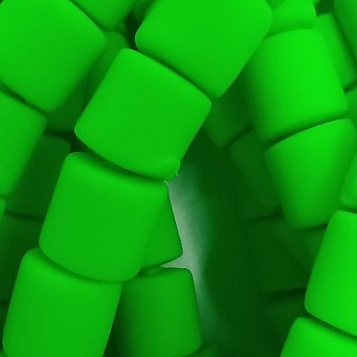 Fimo Röhrchen Fluoreszierendes Grün 6mm Reihe 62Stück 12-17