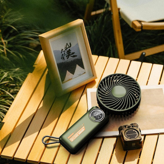 Portable Fan Led Display Z8 3 Speeds Usb-c 2a 3600mah Compact Lightweight White