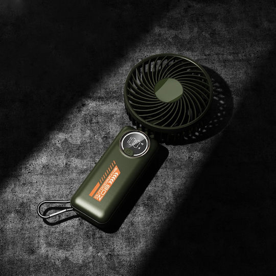Portable Fan Led Display Z8 3 Speeds Usb-c 2a 3600mah Compact Lightweight White