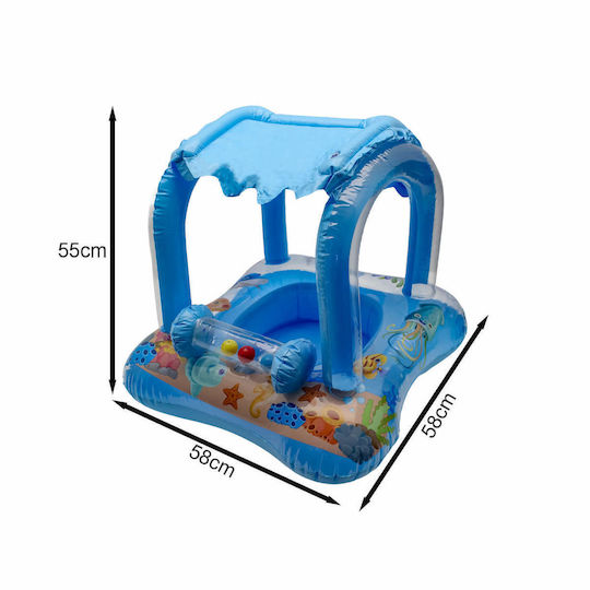Kids Swim Trainers with Length 58cm and Light Blue Sunshade Baby