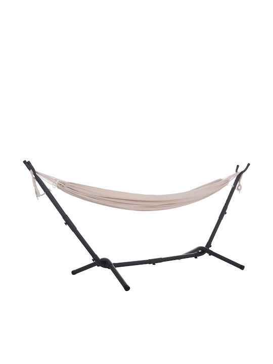 HomeMarkt Crave Single Hammock with Stand Gray 265x93cm