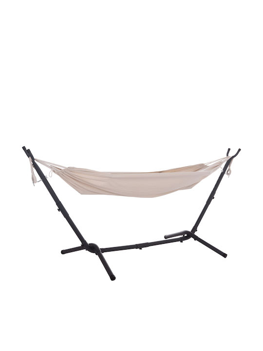 HomeMarkt Crave Single Hammock with Stand Gray 265x93cm