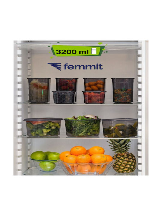 Femmit Σετ 6 Τμχ Βάζα Γενικής Χρήσης 3200 Ml Αεροστεγές Καπάκι Πλαστικό