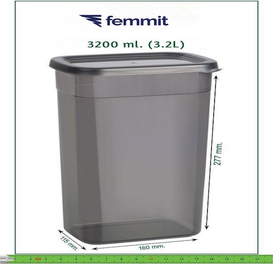 Femmit Σετ 6 Τμχ Βάζα Γενικής Χρήσης 3200 Ml Αεροστεγές Καπάκι Πλαστικό