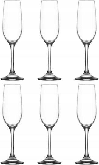 Gurallar Set of Glasses Champagne made of Glass Stemmed 215ml 6pcs