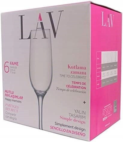 Gurallar Set of Glasses Champagne made of Glass Stemmed 215ml 6pcs