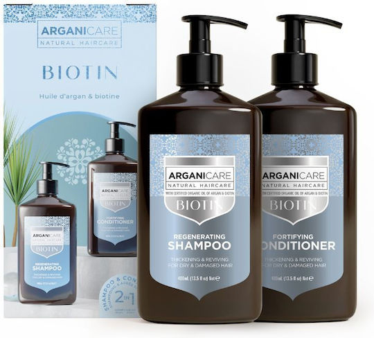 Arganicare Set Pentru Par Biotină Hidratare Pentru Păr Uscat Cu Șampon Și Balsam