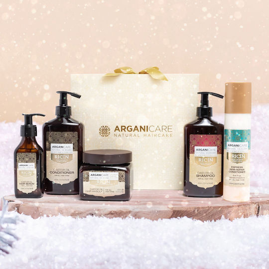 Arganicare Hair Growth Stimulation with Castor Oil Set de îngrijire a părului pentru reconstrucție și hrănire pentru păr deteriorat cu Ulei