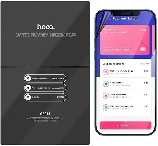 Hoco 0.15mm Privacy Hydrogel Ματ Screen Protector (Motorola Moto G56, Hoco)