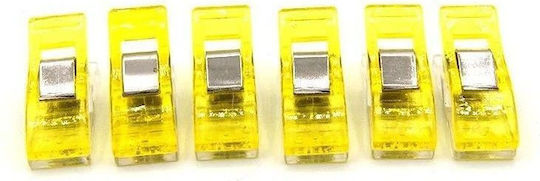 20 Yellow Plastic Clips Securing Patterns Materials Maximum Opening 1.4 Cm Babysnap