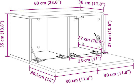 Животно помещение ТВ единица Black Oak Д60xШ30xВ30бр