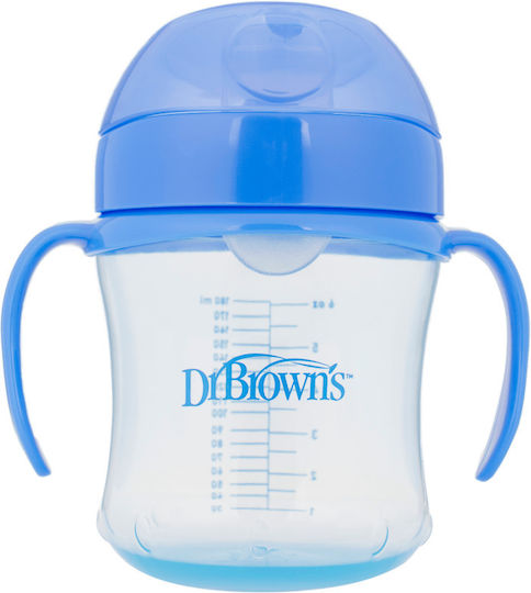 Dr. Brown's Cana de antrenament pentru bebeluși Plastic cu mânere Albastru Albastru pentru 6m+m+ 180ml