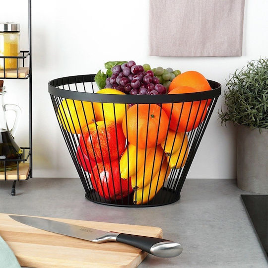 Nava Fruit Bowl Metallic Black 30x30x20cm